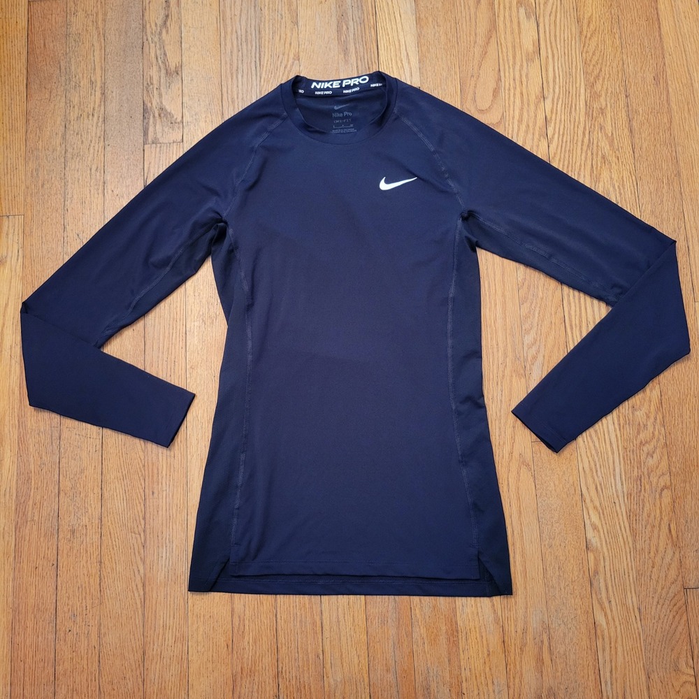 Nike Pro S Shirt Black Long Sleeve Dri Fit Base Layer Workout Athleisure Running